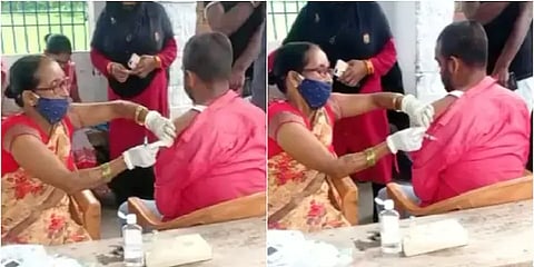 பீகார்: அவசரத்தில் மருந்தே இல்லாத வெற்று தடுப்பூசியை செலுத்திய செவிலியர்- வைரலாகும் வீடியோ