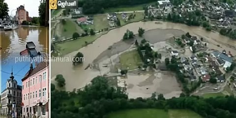 கொட்டி தீர்க்கும் மழையால் மேற்கு ஜெர்மனியில் வரலாறு காணாத வெள்ளம்