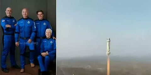 விண்வெளியில் 11 நிமிடங்கள் மிதந்த பெசோஸ்