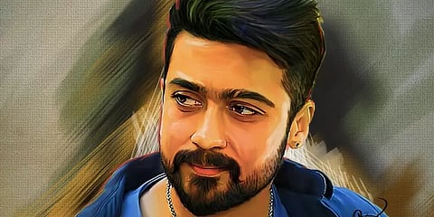 மூக்காலே ஓவியம் வரைந்து ஆச்சரியப்படுத்திய ரசிகர்: வியந்து நெகிழ்ந்த நடிகர் சூர்யா