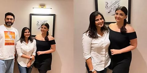 பொன்னியின் செல்வன் படப்பிடிப்பு: ஐஸ்வர்யா ராயுடன் சரத்குமார் குடும்பத்தினர் சந்திப்பு