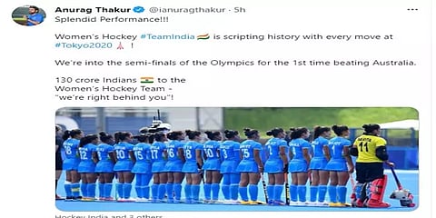 "135 கோடி இந்தியர்கள் சார்பாக ஹாக்கி அணிகளுக்கு வாழ்த்து" - அனுராக் தாக்கூர்