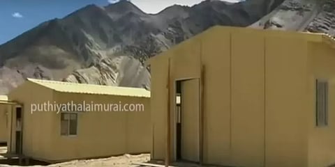 சீன எல்லையில் அதிநவீன கூடாரங்கள் அமைக்கும் இந்திய ராணுவம்