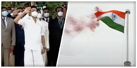 முதல்வரான பின் முதல்முறையாக கோட்டையில் தேசியக் கொடியேற்றினார் மு.க.ஸ்டாலின்