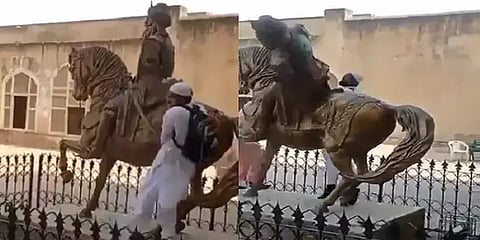 பாகிஸ்தானில் சீக்கிய அரசர் ரஞ்சித் சிங் சிலை சேதம் - இந்தியா கண்டனம்