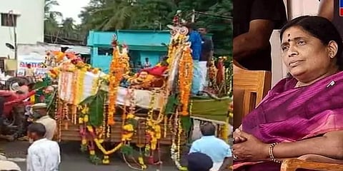 ஓபிஎஸ் மனைவி விஜயலட்சுமியின் உடல் தகனம் - தேனி எம்.பி. ரவீந்திரநாத் இறுதிசடங்கு