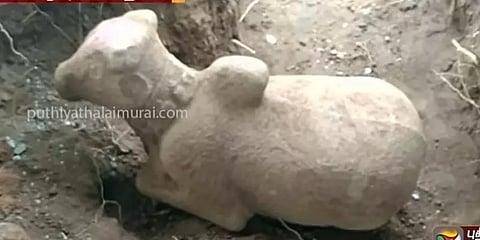 நாமக்கல்: ஆயிரம் ஆண்டுகள் பழமையான நந்தி சிலை கண்டெடுப்பு