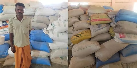 கோழிப்பண்ணை கோழிகளுக்கு தீவணமளிக்க 5,750 கிலோ ரேஷன் அரிசியை பதுக்கிய உரிமையாளர் கைது