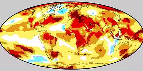 வெப்பமயமாகும் பூமி : கடந்த 120 ஆண்டுகளில் பூமியில் அதிகரித்துள்ள வெப்பத்தை விளக்கும் படம்