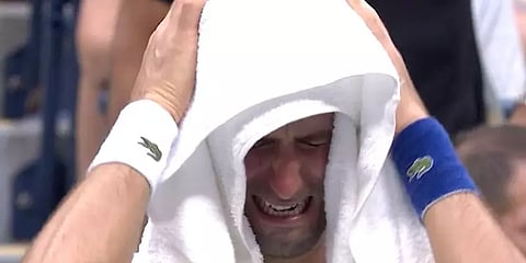 அமெரிக்க ஓபன் டென்னிஸ் இறுதிப் போட்டியில் தோல்வி: தேம்பித் தேம்பி அழுத ஜோகோவிச்