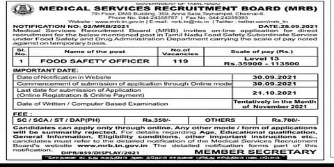 35 ஆயிரம் முதல் 1 லட்சம் வரை ஊதியம் - அரசுப்பணிக்கு விண்ணப்பிக்கலாம்