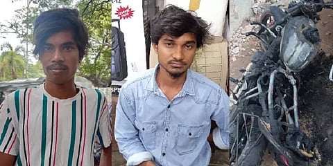 சென்னை: ஒருதலை காதல் பிரச்னையில் 4 இருசக்கர வாகனங்களை தீ வைத்து எரித்த இளைஞர்கள்