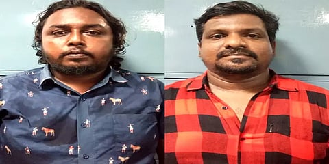 சென்னை புறநகரில் பலகோடி ரூபாய் மதிப்புள்ள நிலங்களை அபகரித்ததாக 2 பேர் கைது