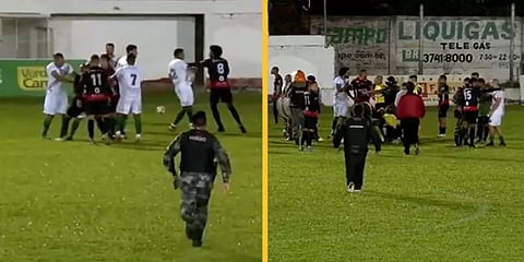 பிரேசில்: தவறான ஆட்டம் என கூறியதால் ஆத்திரம்; கால்பந்து நடுவரை கடுமையாக தாக்கிய வீரர்