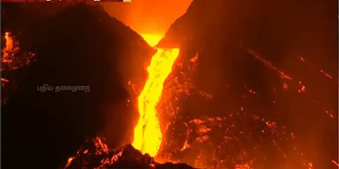 சீற்றம் குறையாமல் வெடிக்கும் 'லா பால்மா' எரிமலை