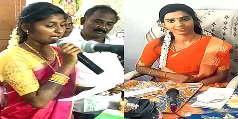 தென்காசி: இளம் ஊராட்சி மன்றத் தலைவியாக பதவியேற்ற இரு பெண்கள்
