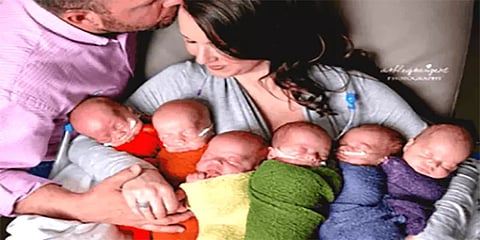 3 ஆண் 3 பெண்: ஒரே பிரசவத்தில் 6 குழந்தைகளை பெற்றெடுத்த தாய்!