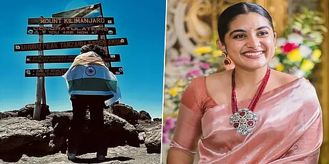 கிளிமாஞ்சரோ மலையில் ஏறிய நடிகை நிவேதா தாமஸ்: தேசியக்கொடியுடன் பெருமிதம்