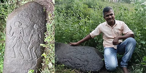 வாலாஜாபாத் அருகே 500 ஆண்டுகள் பழமையான நடுகல் சிற்பம் கண்டுபிடிப்பு