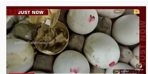 கரூர்: புழு உருவான நிலையில் சத்துணவு முட்டைகள் இருந்ததால் அதிர்ச்சி