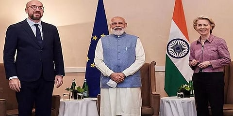 ஐரோப்பிய ஒன்றிய தலைவர்களுடன் ஆலோசனை செய்த பிரதமர் மோடி