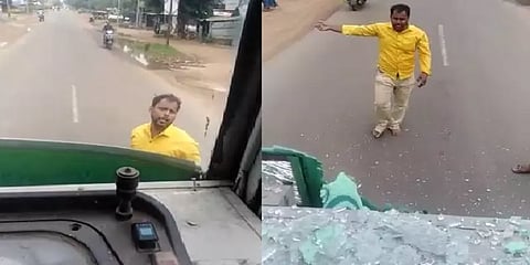 வடலூரில் அரசு பேருந்து கண்ணாடியை உடைத்த நபர் கைது