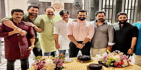 விபத்தில் சிக்கி குணமடைந்த சாய் தரம் தேஜ்: கேக் வெட்டி கொண்டாடிய சிரஞ்சீவி