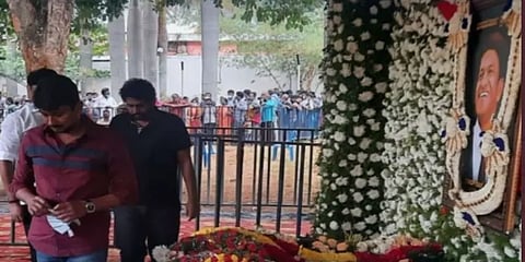 புனித் ராஜ்குமார் நினைவிடத்தில் அஞ்சலி செலுத்திய உதயநிதி ஸ்டாலின்