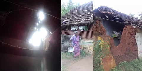 திருவாரூர்: கனமழையால் சுவர் இடிந்த வீட்டிலேயே பேத்தியுடன் வாழும் மூதாட்டி