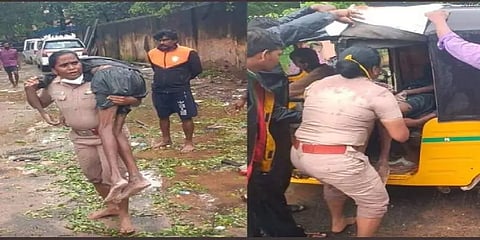 காவல் ஆய்வாளர் தோளில் சுமந்து மீட்ட இளைஞர் உயிரிழப்பு