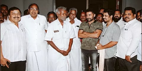 'ஜெய் பீம்’ பார்த்துவிட்டு சூர்யாவை நேரில் பாராட்டிய தோழர் நல்லக்கண்ணு