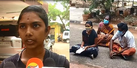 “3 மாதம் ஒன்றாக வாழ்ந்தோம்” - காதல் கணவரை சேர்த்து வைக்க கோரி திண்டுக்கலில் இளம்பெண் தர்ணா