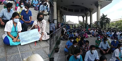 ”முதுகலை நீட் கலந்தாய்வை உடனடியாக நடத்துக”- சென்னையில் மருத்துவ மாணவர்கள் போராட்டம்