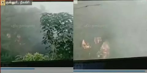 உதகையில் ராணுவ ஹெலிகாப்டர் விபத்து - 2 அதிகாரிகள் படுகாயம்