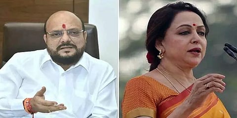 ஹேமமாலினியின் கன்னத்தை குறிப்பிட்ட சர்ச்சை: மன்னிப்பு கேட்டார் அமைச்சர்