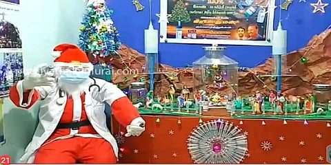 கிறிஸ்துமஸ் விழாவில் கொரோனா விழிப்புணர்வு - அரசு பள்ளி ஆசிரியரின் வித்தியாச முயற்சி