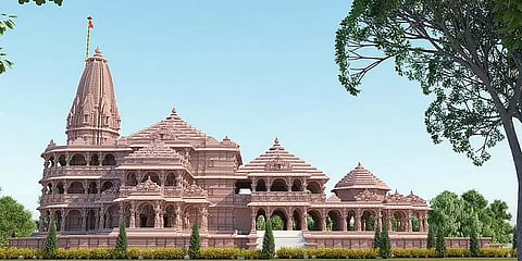 அயோத்தி ராமர் கோயில் கட்டுமானப் பணியை காணக் குவிந்த மக்கள்