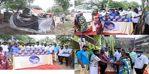 100 இருளர் குடும்பங்களுக்கு நலத்திட்ட உதவிகள் வழங்கிய விஜய் ரசிகர்கள்