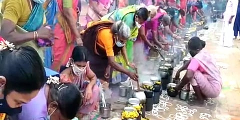 சிவகங்கை: நாட்டரசன் கோட்டையில் நடைபெற்ற பாரம்பரிய செவ்வாய் சமத்துவ பொங்கல் விழா