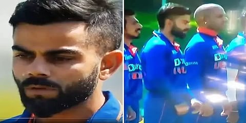 தேசிய கீதம் இசைக்கும் போது 'சூயிங் கம்' மென்ற விராட் கோலி - வைரலான வீடியோ