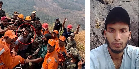 முடிவுக்கு வந்த 43 மணி நேர போராட்டம் - மலையிடுக்கில் சிக்கிய கேரள இளைஞர் மீட்பு