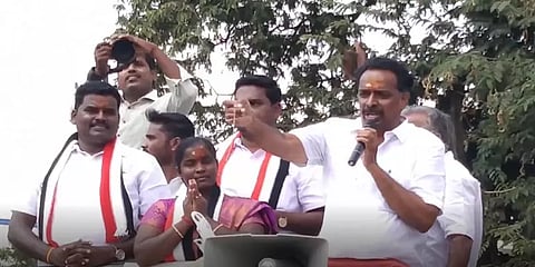 "திமுகவினரிடம் காசு வாங்கிக்கொண்டு அதிமுகவிற்கு வாக்களியுங்கள்" - எம்.ஆர்.விஜயபாஸ்கர்