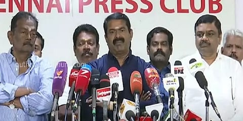 நாம் தமிழர் கட்சி வேட்பாளர்களை மிரட்டி பின்வாங்க வைக்கிறார்கள்: சீமான் குற்றச்சாட்டு