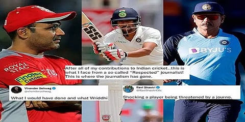 ‘பத்திரிகையாளரிடமிருந்து பெற்றது இதுதான்’ -சாஹாவுக்கு ஆதரவாக திரண்ட கிரிக்கெட் வீரர்கள்