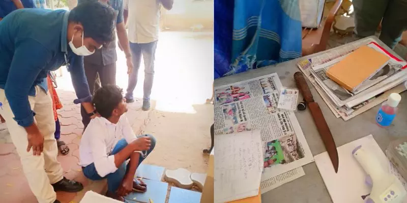 சென்னை கமிஷனர் அலுவலகம் எதிரே பட்டாக் கத்தியுடன் பிடிபட்ட இளைஞர் - போலீசார் விசாரணை