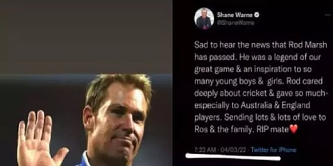 காலையில் இரங்கல் பதிவு... இரவில் மரணம் - பேசுபொருளான ஷேன் வார்னே பதிவு