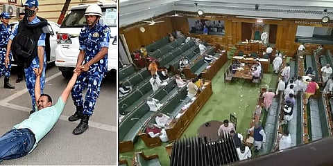 ``முதல்வரை தாக்கிய நபர் மீது கடும் நடவடிக்கை தேவை”- பீகார் எதிர்க்கட்சிகள் பேரவையில் அமளி