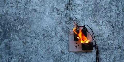 மொபைல் சார்ஜர் போடும்போது மின்கசிவு... தீக்காயங்களுடன் காவலாளி மருத்துவமனையில் அனுமதி