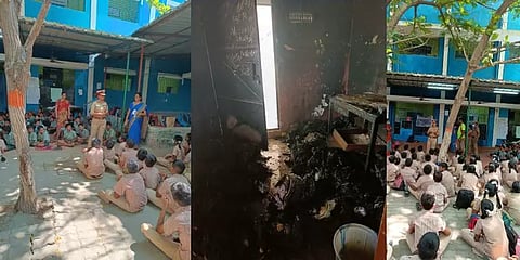 சென்னை அரசுப் பள்ளியில் தீ விபத்து-ஒத்திகை நடத்தி விழிப்புணர்வு ஏற்படுத்திய தீயணைப்பு துறை