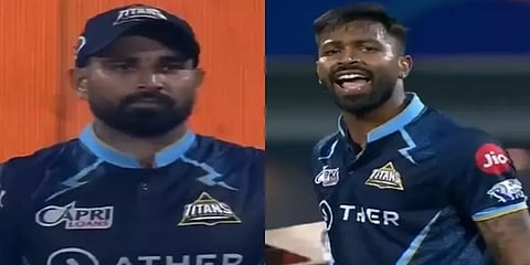 முகமது ஷமியை கோபமாக திட்டிய ஹர்திக் பாண்ட்யா